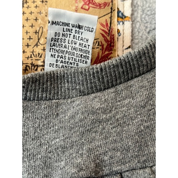 Billabong Women's L Gray Graphic Pullover Sweatshirt 3/4 Sleeve Boho Surfwear - Picture 5 of 9